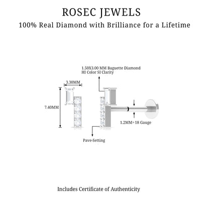 Minimalist Diamond Tragus Piercing Earring