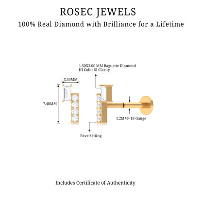 Minimalist Diamond Tragus Piercing Earring