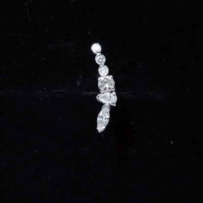 Genuine Diamond Crawler Earring for Cartilage Piercing
