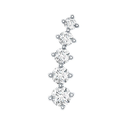 Minimal Graduated Diamond Crawler Earring