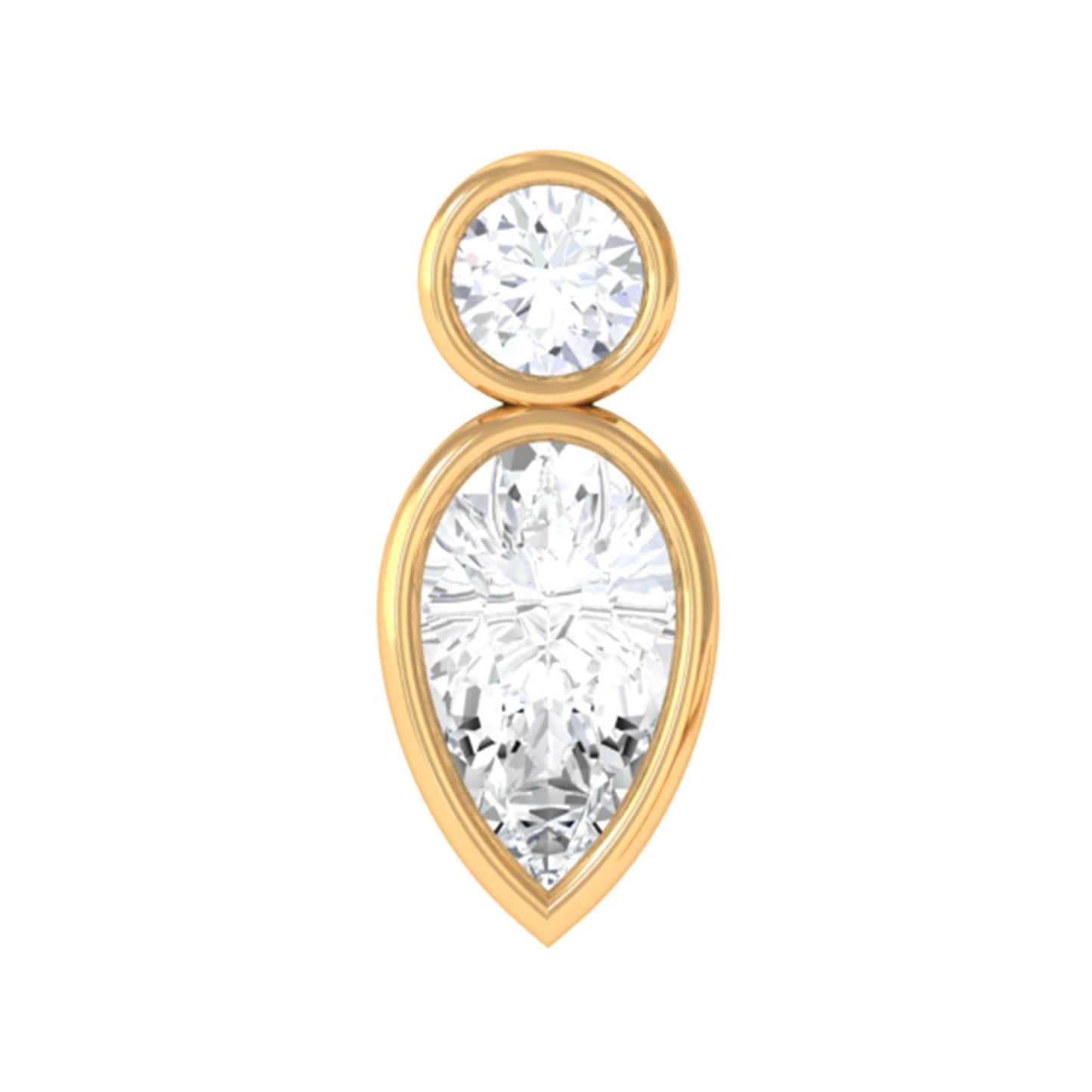 Minimal Pear Diamond Tragus Earring in Bezel Setting