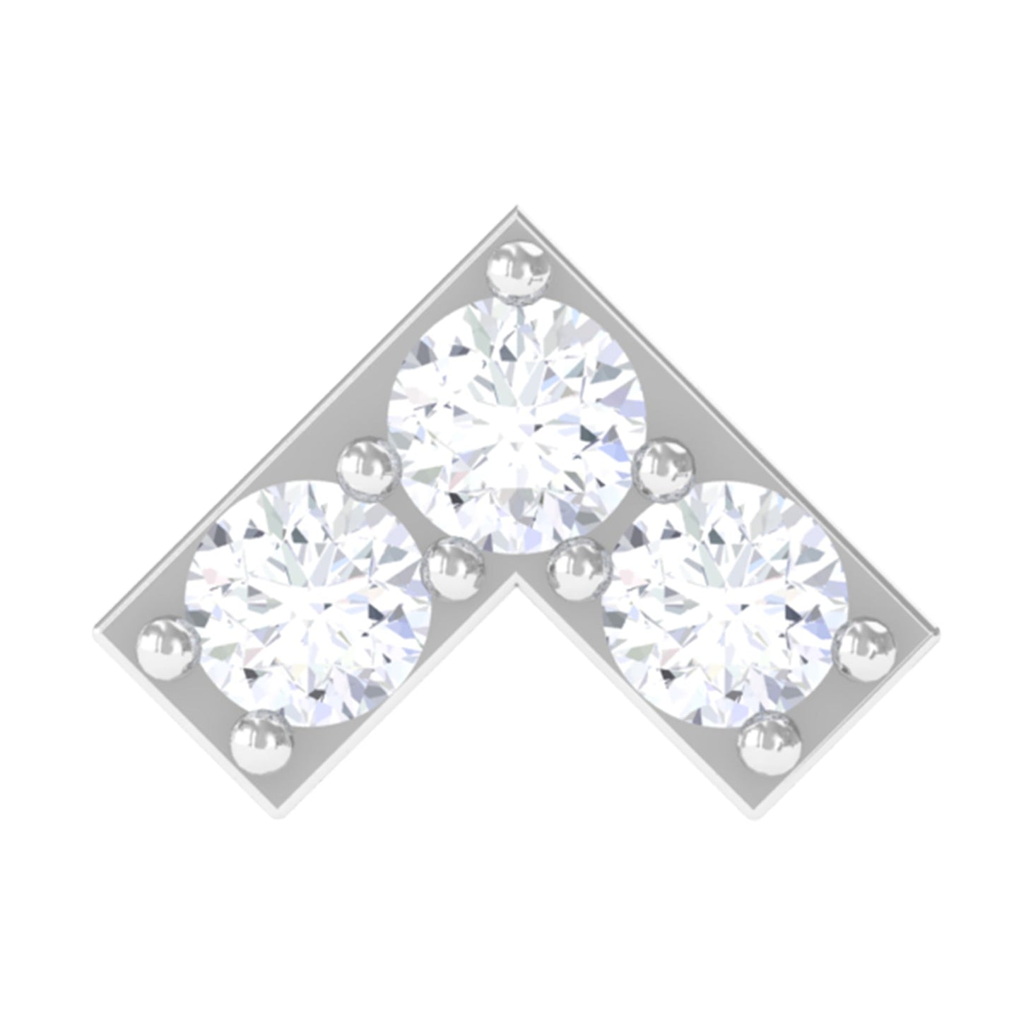 Certified Diamond Chevron V Earring for Tragus Piercing