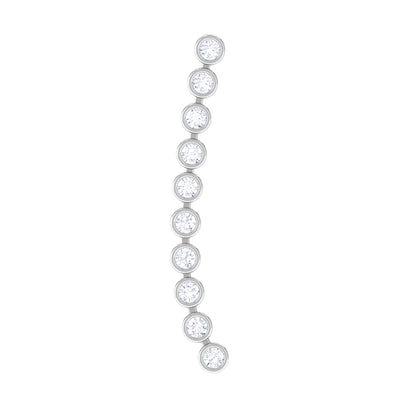 Diamond Ear Climber Earring for Cartilage Piercing