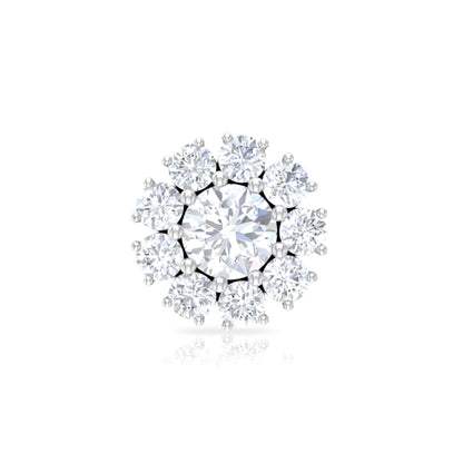 Certified Diamond Cluster Stud Earring with Flat Back