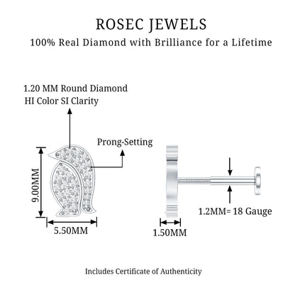 Cute Diamond Penguin Earring for Cartilage Piercing