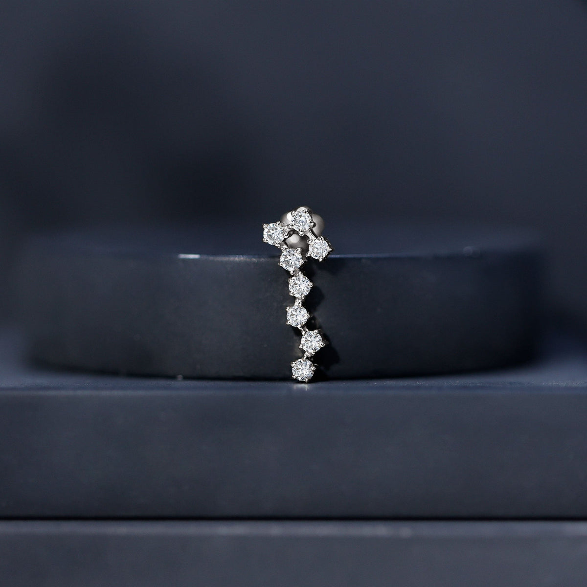 Certified Diamond Scorpio Zodiac Earring for Helix Piercing