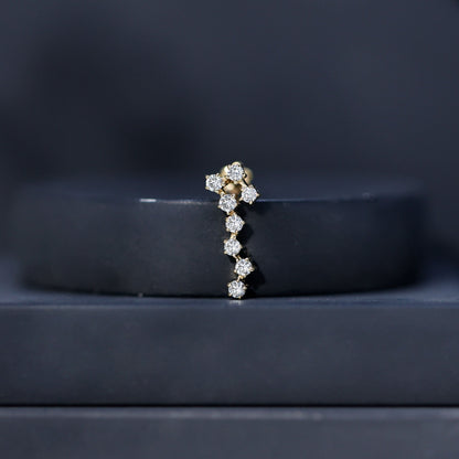 Certified Diamond Scorpio Zodiac Earring for Helix Piercing