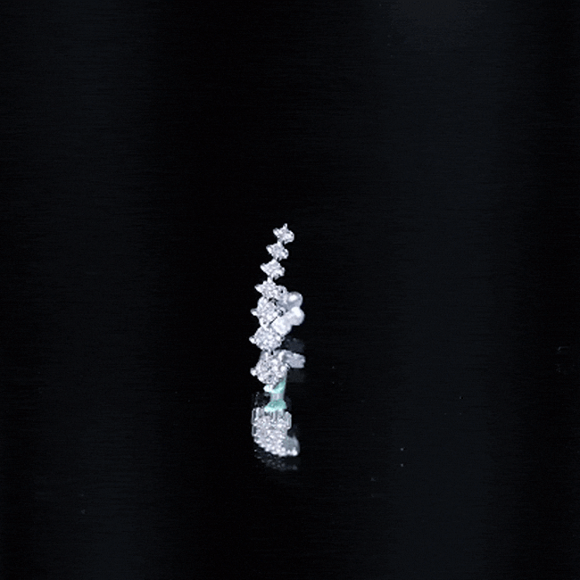 Graduated Style Diamond Ear Climber Earring