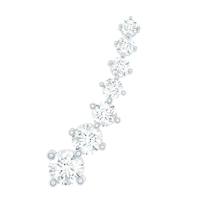 Graduated Style Diamond Ear Climber Earring