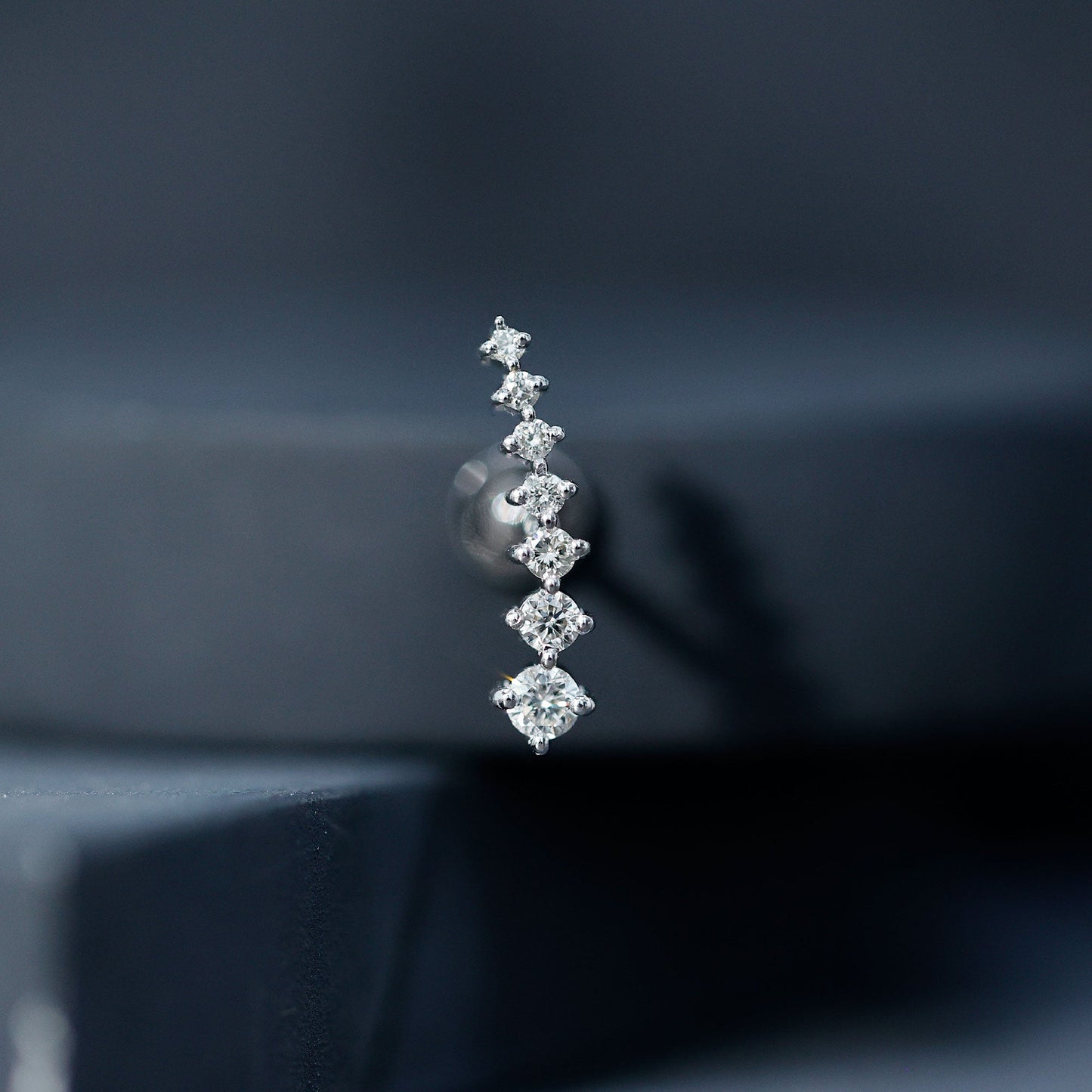 Graduated Style Diamond Ear Climber Earring