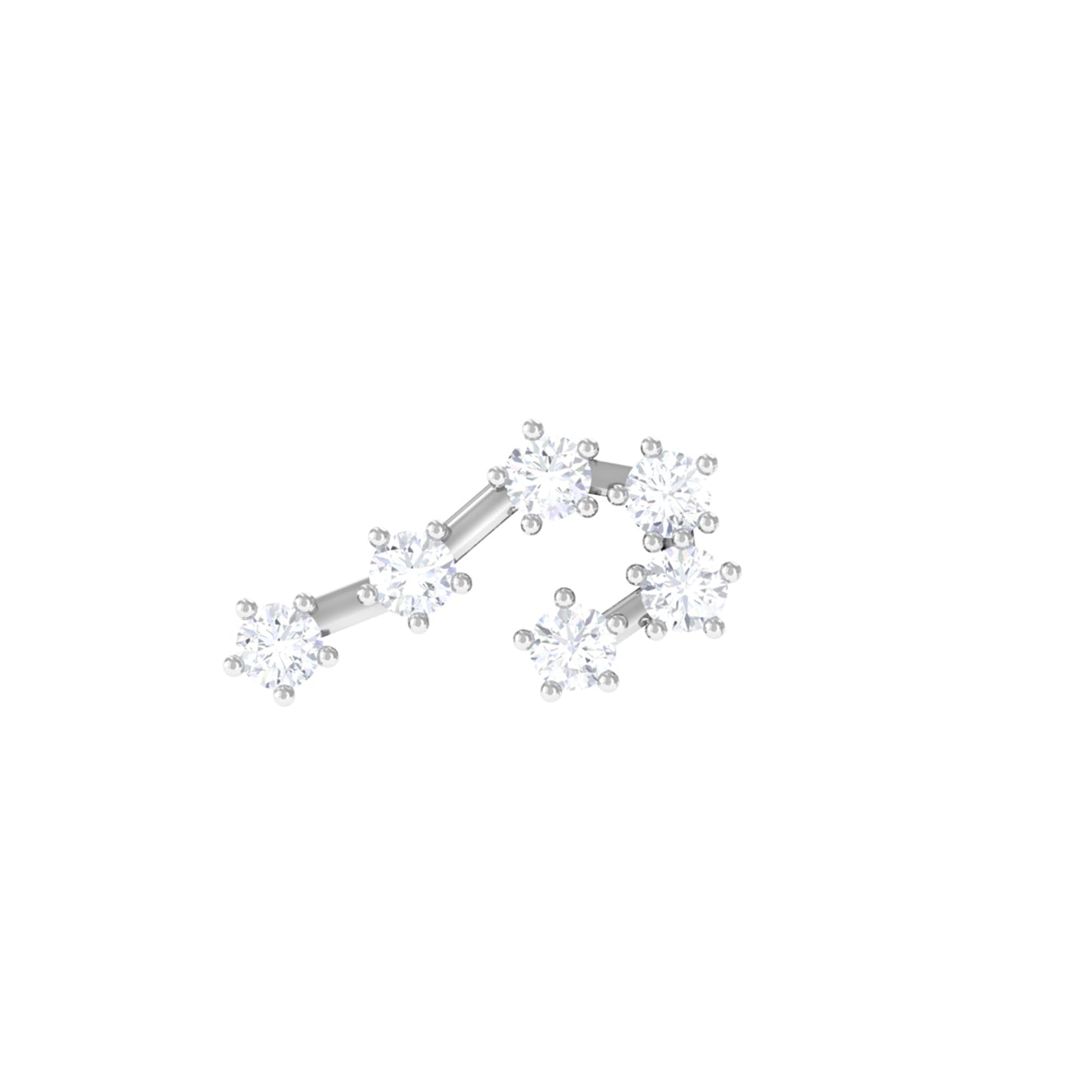 Diamond Cancer Zodiac Ear Crawler Earring