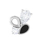 Diamond Helix Earring with Black Enamel