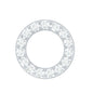 Simple Diamond Open Circle Earring with Flat Back