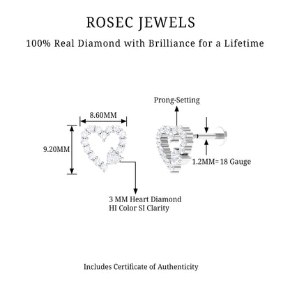 Diamond Heart Shape Cartilage Earring