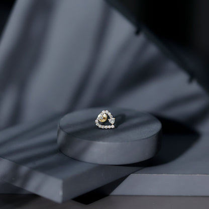 Diamond Heart Shape Cartilage Earring