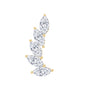 Marquise Moissanite Curved Helix Ear Crawler Earring