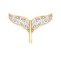 Moissanite Whale Tail Earring for Cartilage Piercing