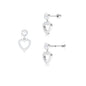 Minimal Moissanite Heart Dangle Earring for Helix Piercing