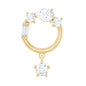 Moissanite Circle Drop Earring for Cartilage Piercing
