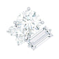 Baguette and Round Moissanite Cluster Tragus Earring