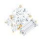 Baguette and Round Moissanite Cluster Tragus Earring