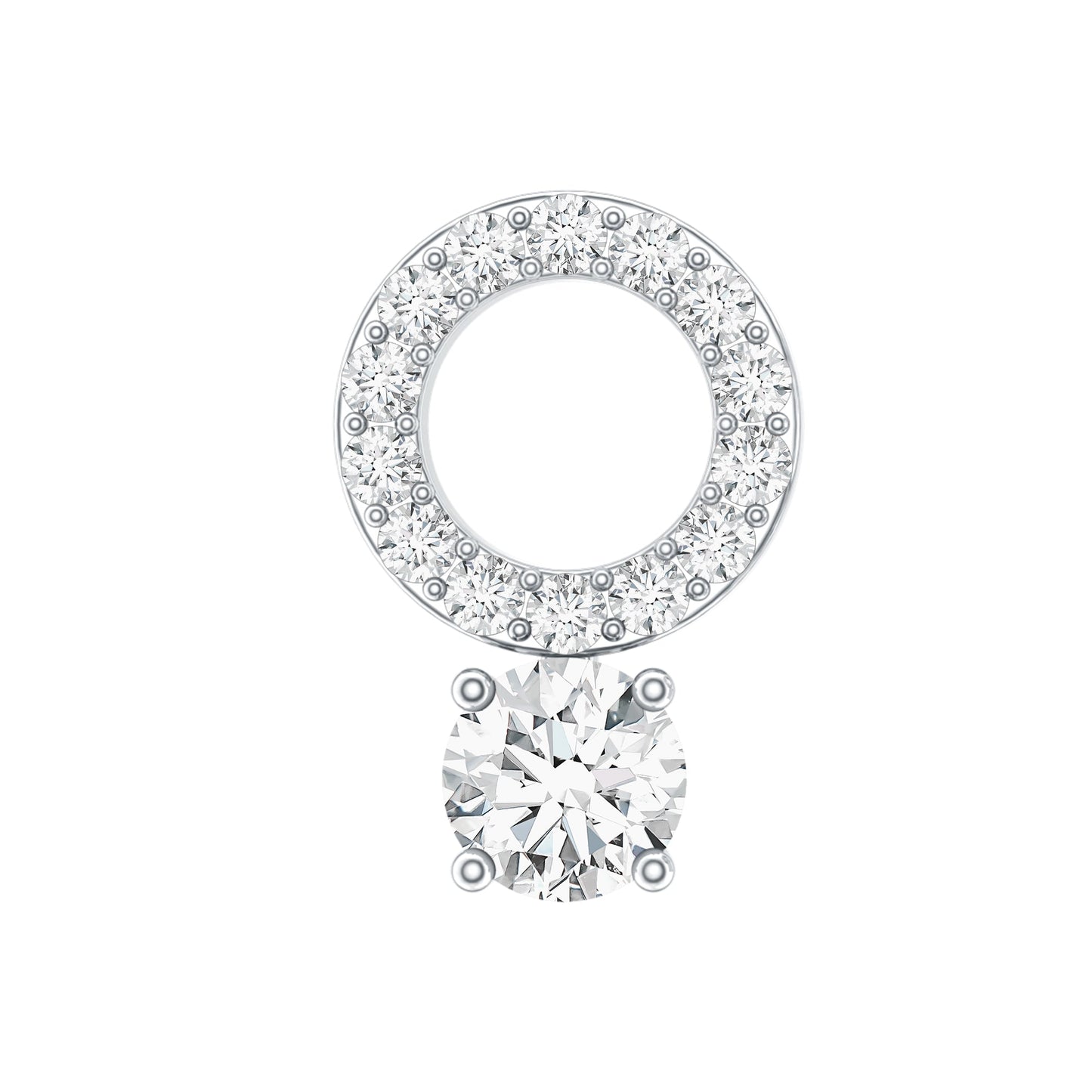 Certified Moissanite Open Circle Cartilage Earring for Women