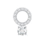 Certified Moissanite Open Circle Cartilage Earring for Women