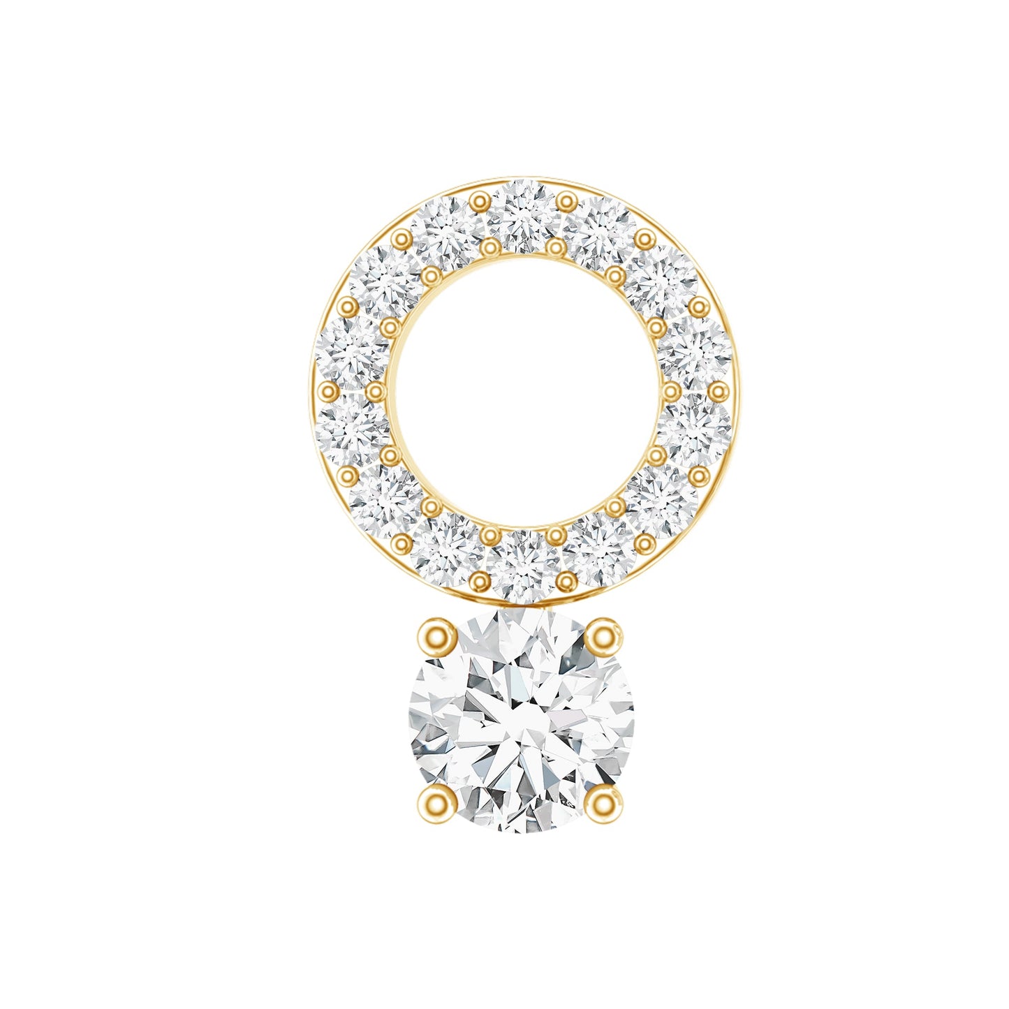 Certified Moissanite Open Circle Cartilage Earring for Women