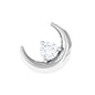 Genuine Diamond Crescent Moon Helix Earring