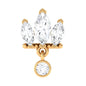 Marquise Moissanite Stud Drop Earring for Helix Piercing