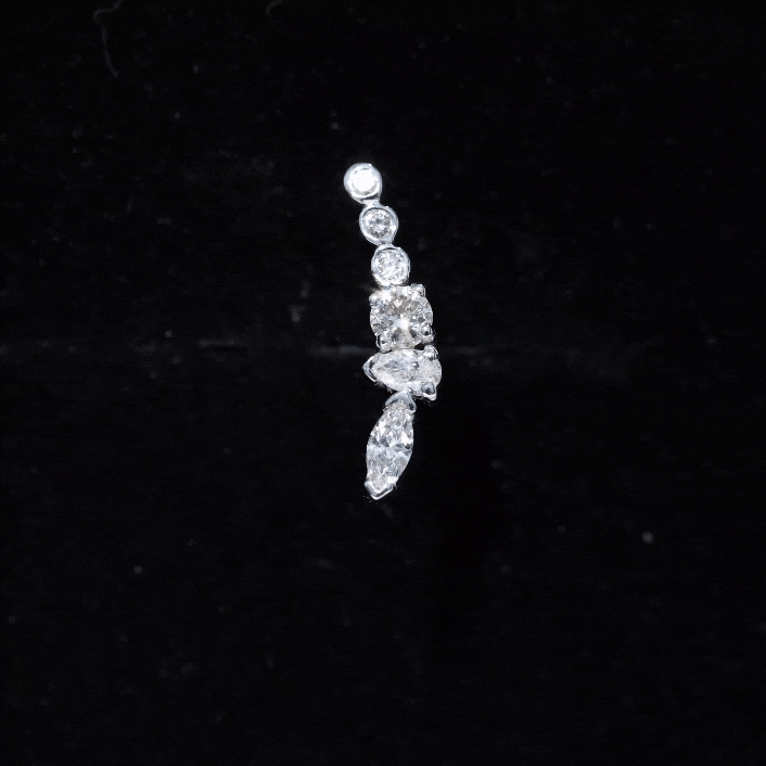 Certified Moissanite Designer Crawler Earring