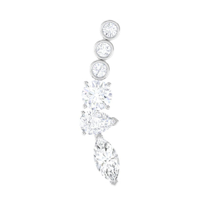 Certified Moissanite Designer Crawler Earring