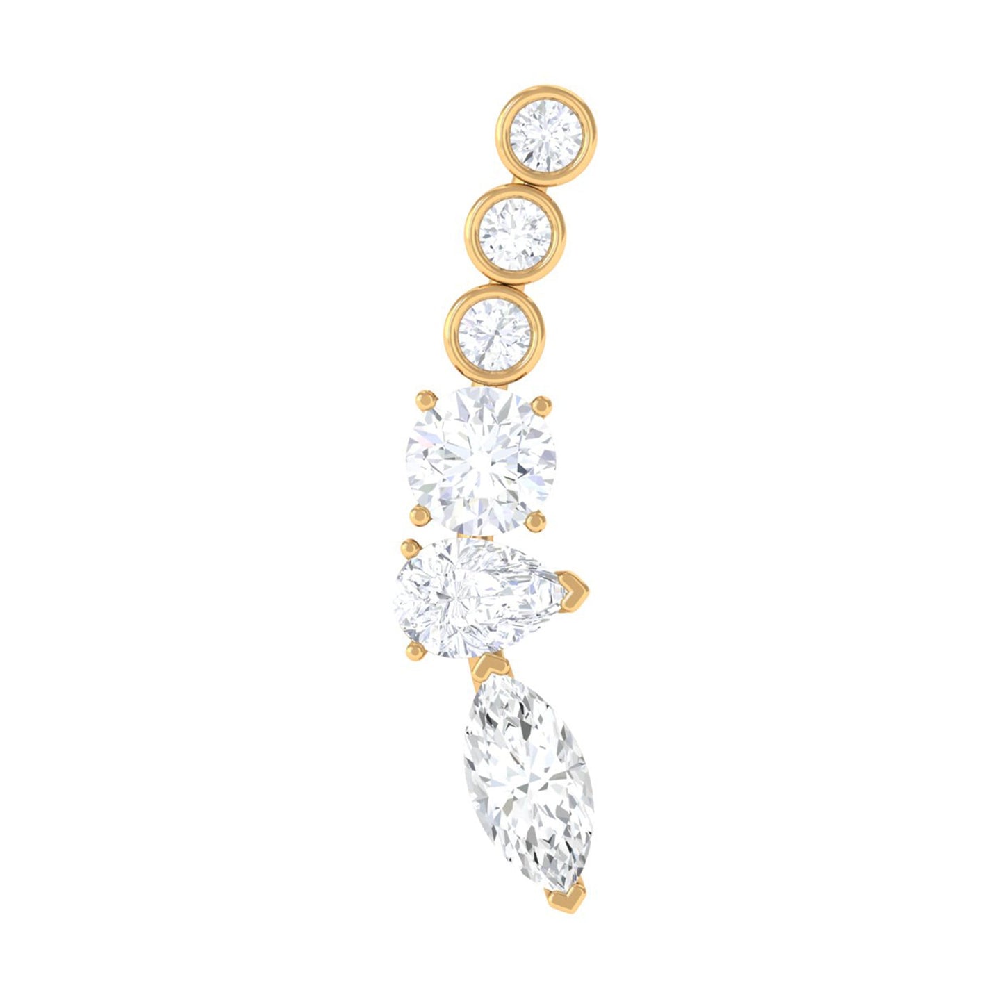 Certified Moissanite Designer Crawler Earring