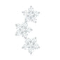 Certified Moissanite Three Flower Stud Earring for Helix Piercing
