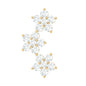 Certified Moissanite Three Flower Stud Earring for Helix Piercing