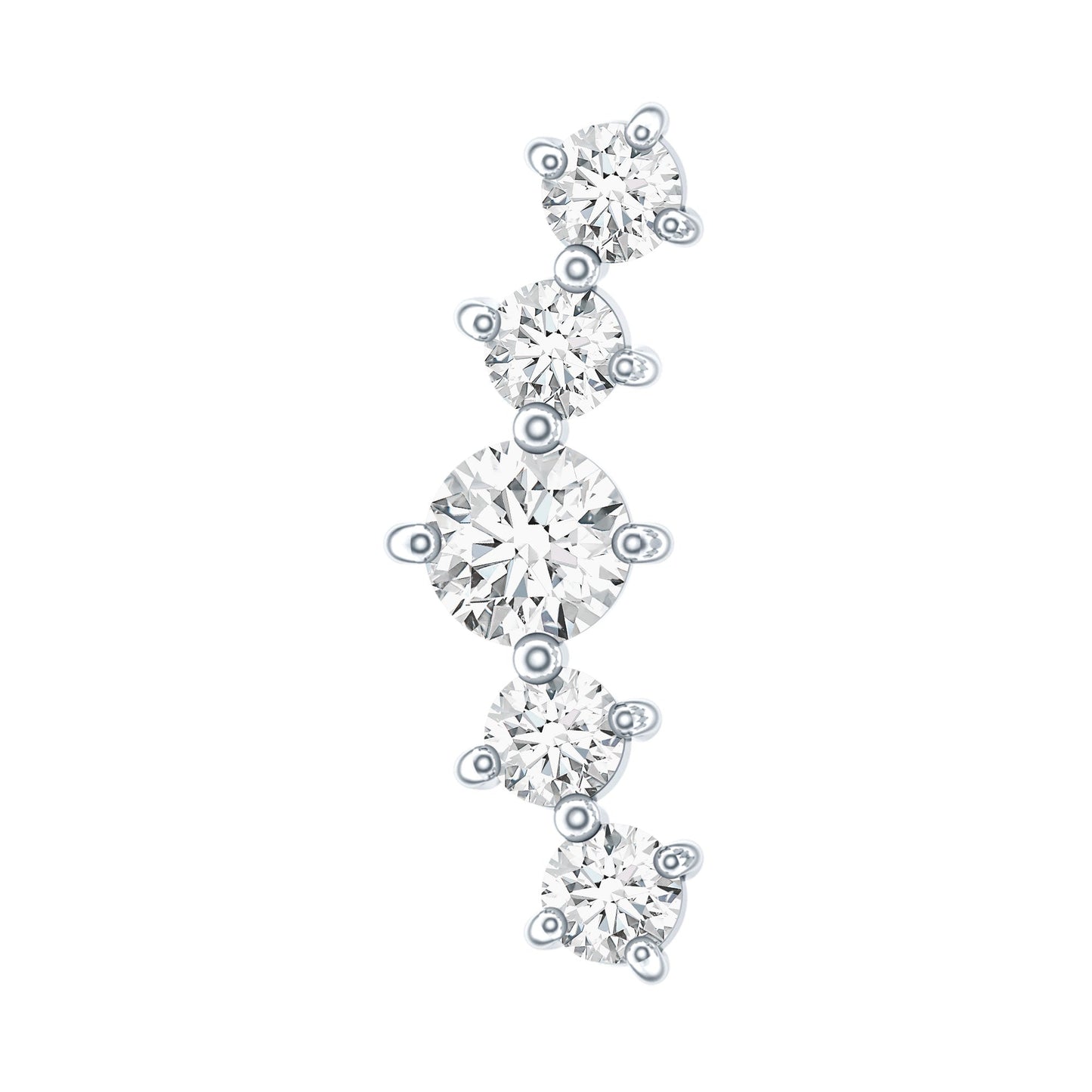 Graduated Style Diamond Crawler Earring for Women