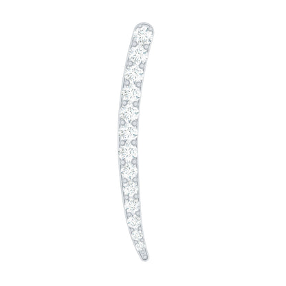 Minimalist Moissanite Curved Climber Earring