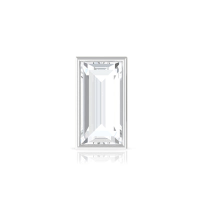 Baguette Diamond Tragus Earring in Bezel Setting