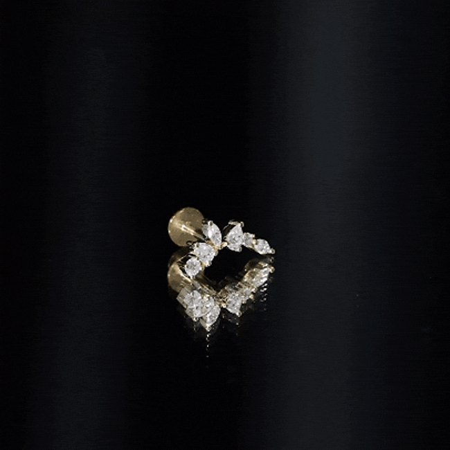 Certified Moissanite Curved Helix Earring for Women