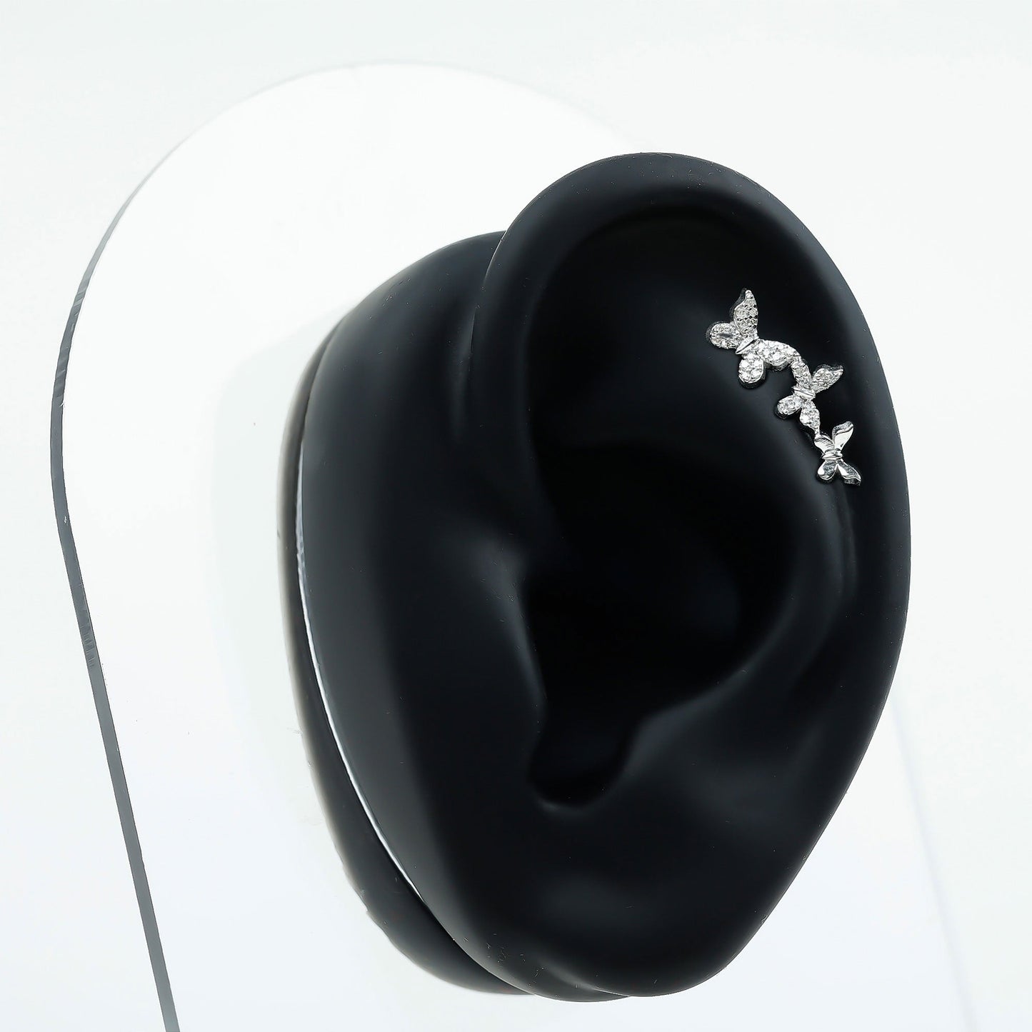 Moissanite Butterfly Climber Earring for Helix Piercing