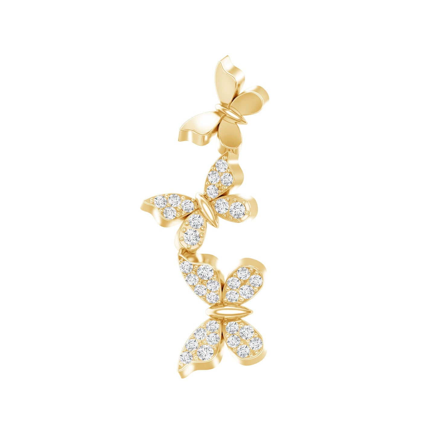 Moissanite Butterfly Climber Earring for Helix Piercing