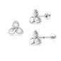Natural Diamond Leaf Earring for Helix Piercing
