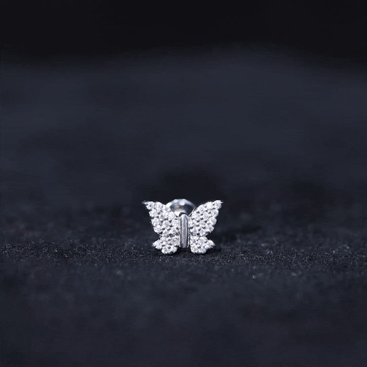 Exquisite Moissanite Butterfly Cartilage Earring