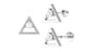 Round Moissanite Triangle Earring for Upper Lobe Piercing