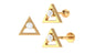Round Moissanite Triangle Earring for Upper Lobe Piercing