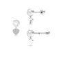 Round Moissanite Heart Drop Earring for Helix Piercing
