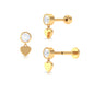 Round Moissanite Heart Drop Earring for Helix Piercing