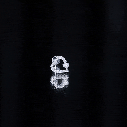 Certified Moissanite Heart Cartilage Earring