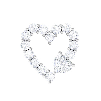 Certified Moissanite Heart Cartilage Earring