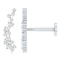 Natural Diamond Cluster Crawler Earring for Helix Piercing